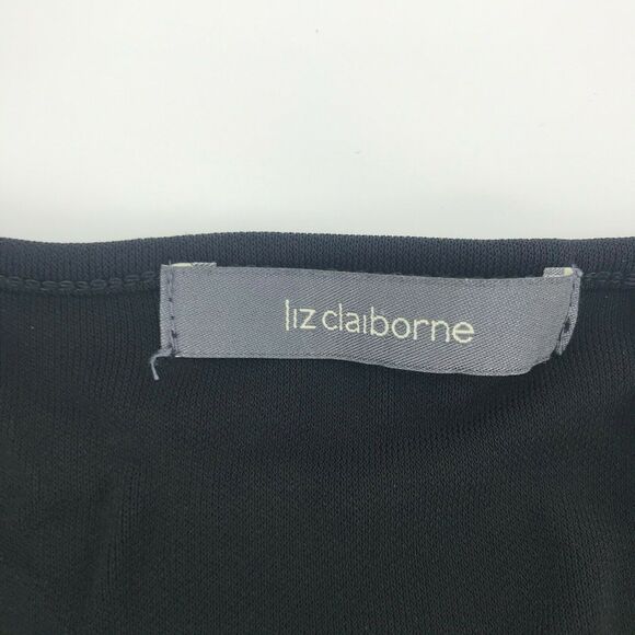 Liz Clairborne Womens Swim Coverup Cardigan Open Front Short Sleeve Black Sz M - Picture 2 of 5